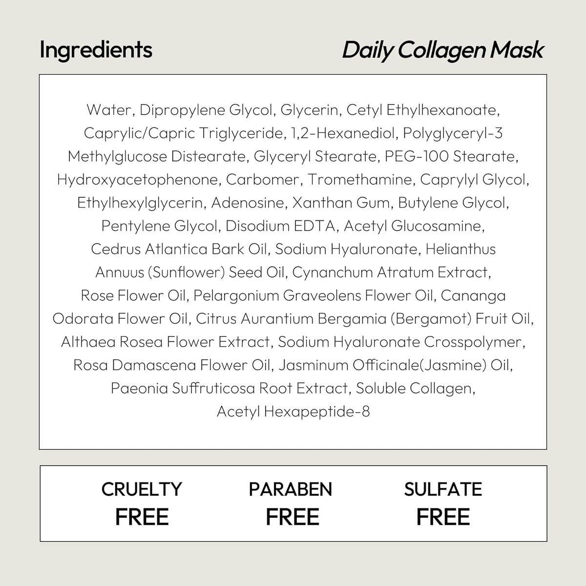 Firming Collagen Peptide Face Mask